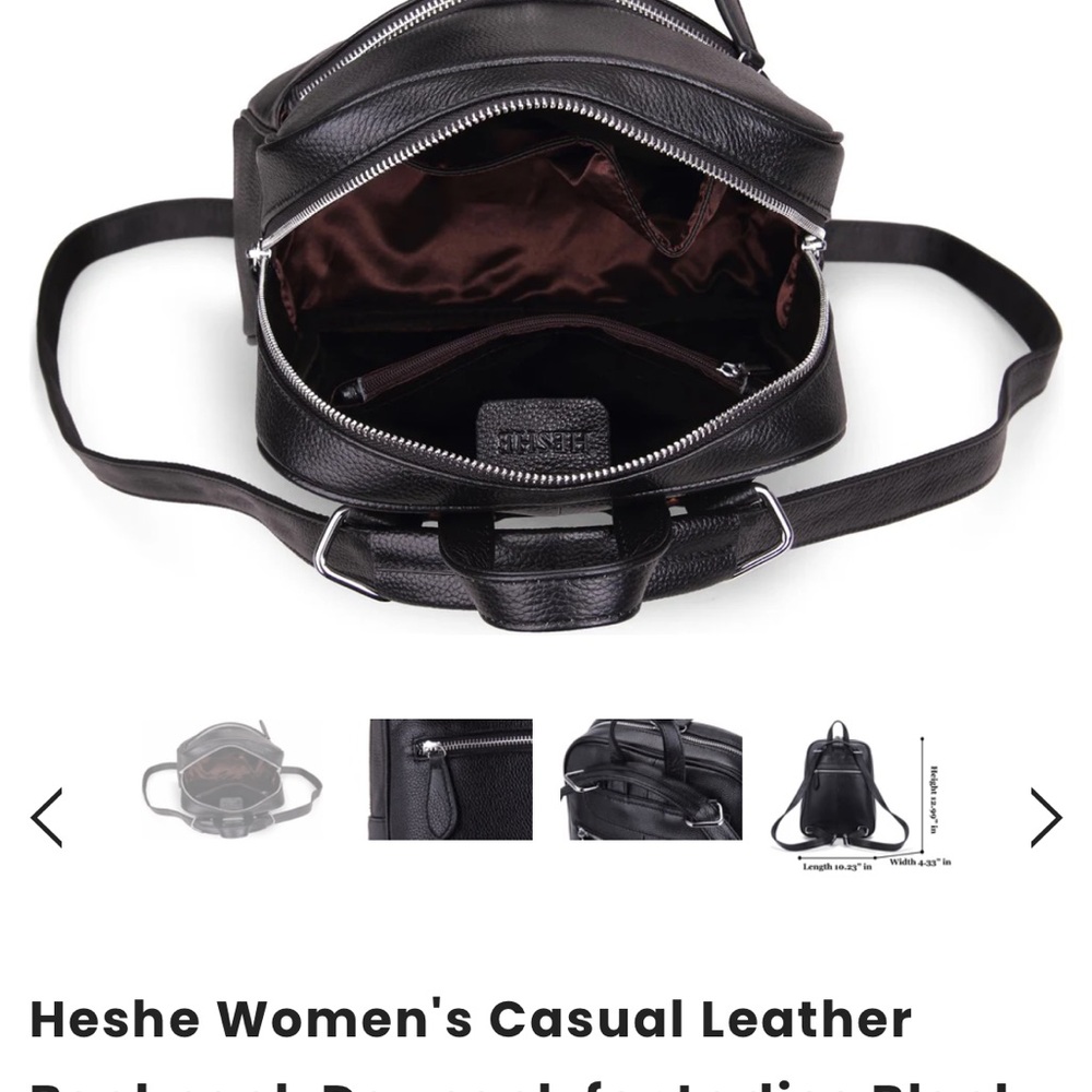 Heche black leather convertible backpack - Picture 4 of 4
